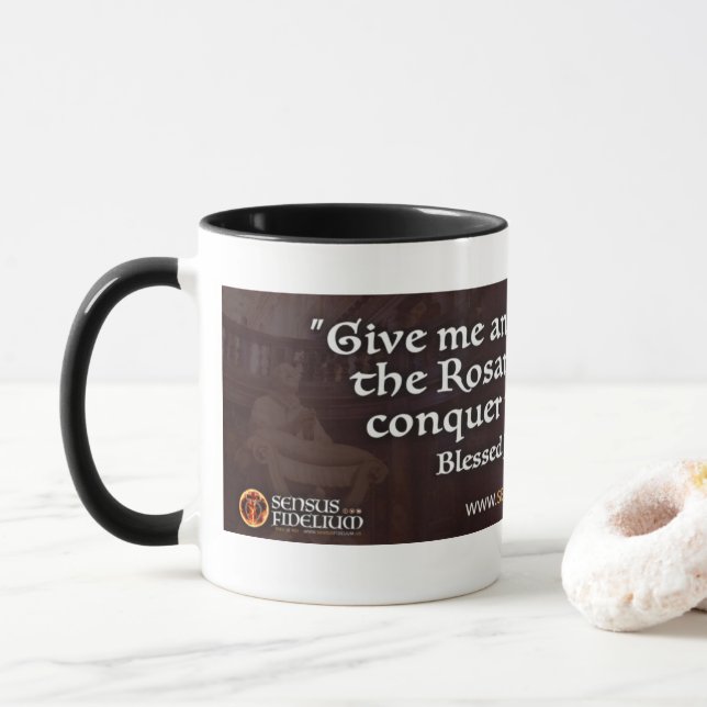 Taza Santa Rosa Católica Cita religiosa (Con donut)