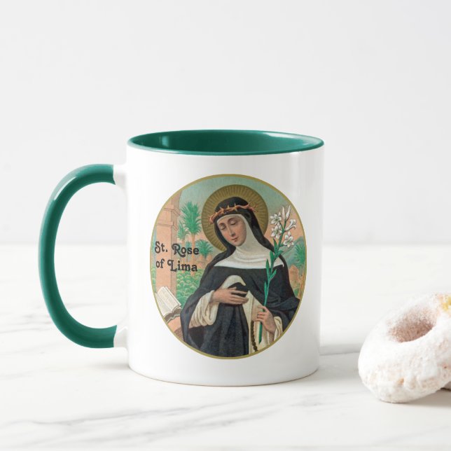 Taza Santa Rosa de Lima (detalle; K 48) (Con donut)