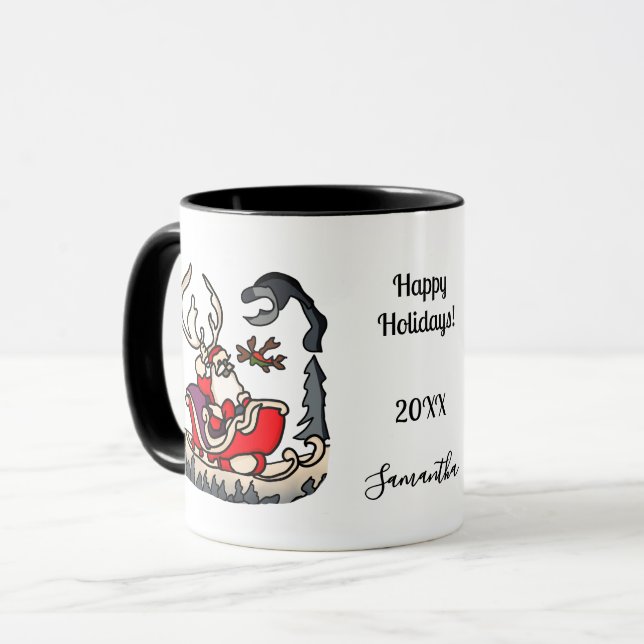 Taza Santa Rústica en Sleigh con Linterna (Anverso izquierdo)