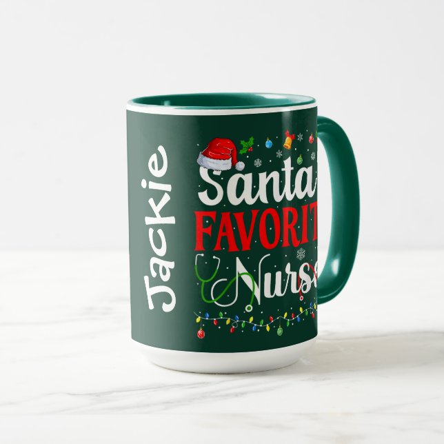 Taza Santa’s Favorite Nurse (Anverso derecho)
