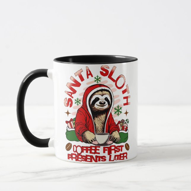 Taza Santa Sloth bebiendo café (Izquierda)