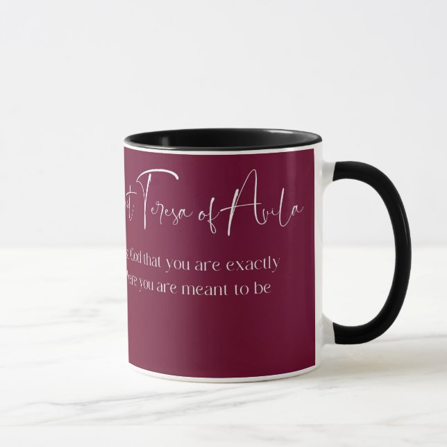Taza Santa Teresa de Ávila, Santo Café Mug católico (Derecha)