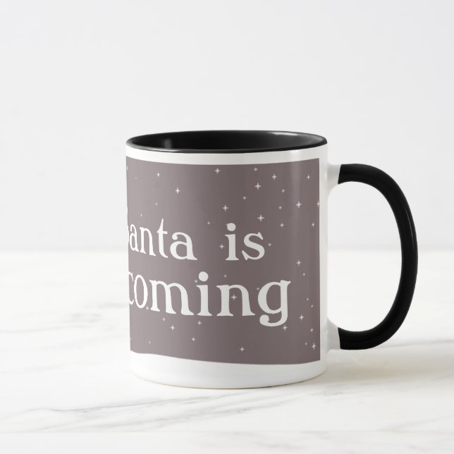 Taza Santa, un reno de nariz roja divertida, se acerca (Derecha)