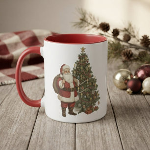 Taza Santa Vintage y árbol de Navidad