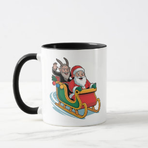 Taza Santa y Krampus Malvado Oscuro Navidad Horror Xmas