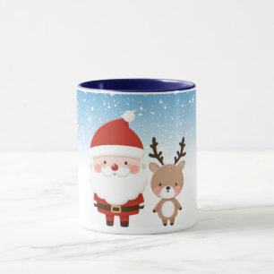 Taza Santa y reno Navidades