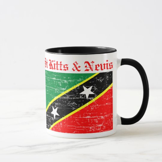 Taza Santo San Cristobal y bandera apenada Nevis