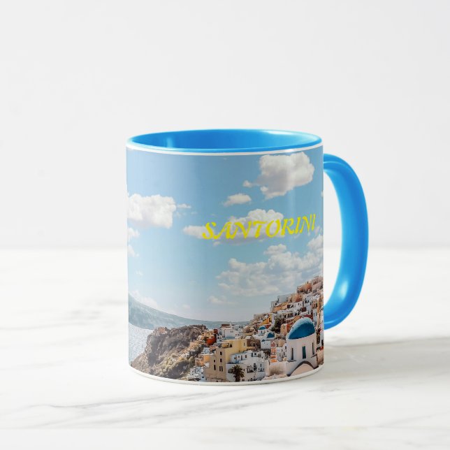Taza Santorini, Grecia Beach House (Anverso derecho)