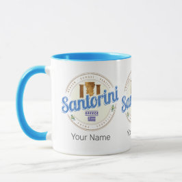 Taza Santorini Grecia Vintage Isla de las Cícladas Egea