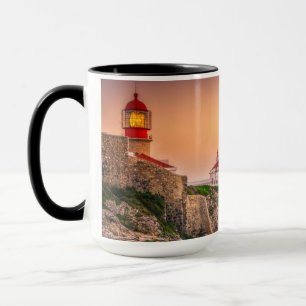 Taza Sao Vicente de Cabo en la puesta del sol el