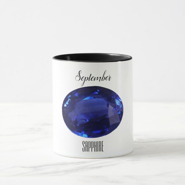 Taza Sapphire Gem Blue Coffee Mug September Birthstone (Centro)