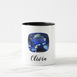 Taza Sapphire Gemstone Blue Cushion Gem Coffee Mug
