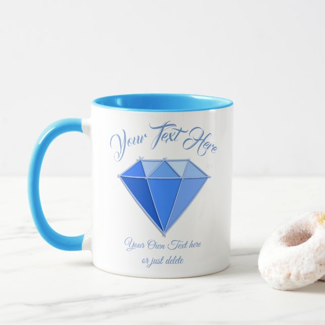 Taza Sapphire Gemstone. Joyería. 45 Aniversario Boda (Con donut)