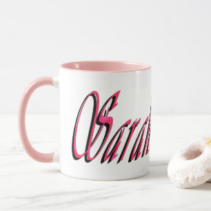 Taza Sarah, nombre, logotipo,