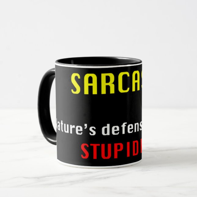Taza Sarcasmo, defensa de la naturaleza contra la estup (Anverso izquierdo)