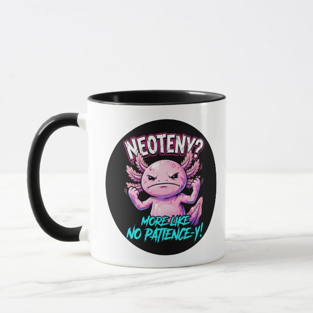 Taza Sarcastic Axolotl No Patience Funny Meme (Izquierda)