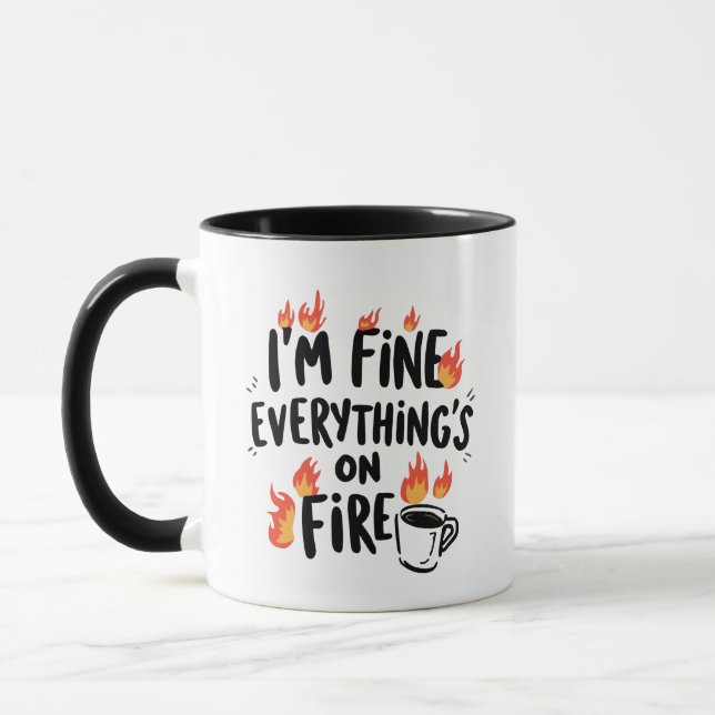 Taza Sarcastic Chaos and Coffee Quote (Izquierda)