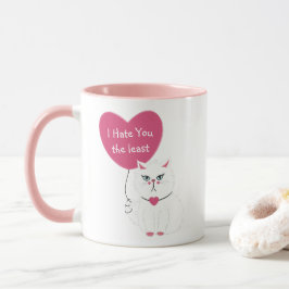 Taza Sarcástico Gato Blanco Gracioso El día de San Vale