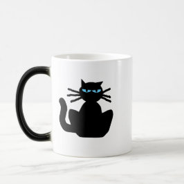 Taza Sassy Black Cat con ojos azules Personalizado