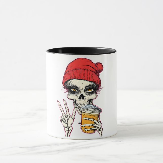 Taza Sassy Skeleton Coffee Mug - Vibes Chica Gótico (Centro)