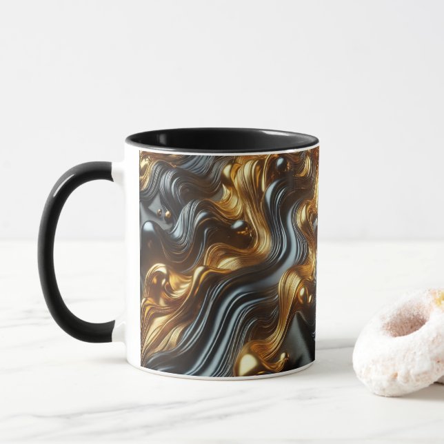 Taza Satin Black Mug de Luxe Flow (Con donut)