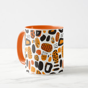 Taza "Savanna Pop: Vibes tribales en Naranja y negro"