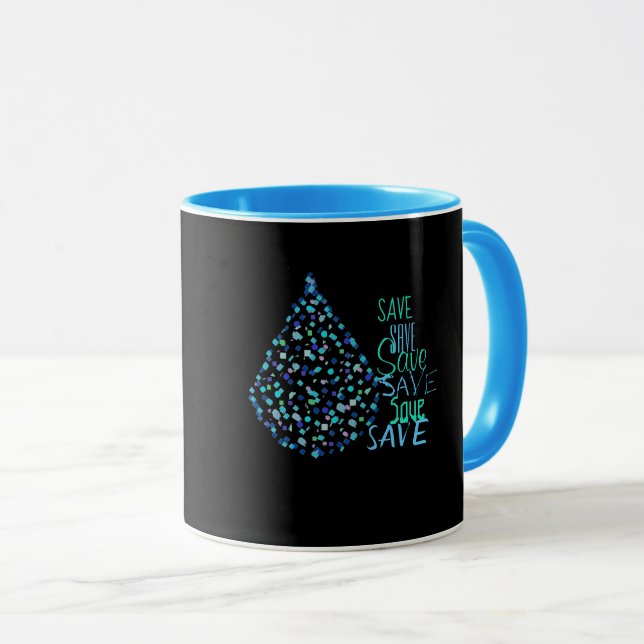 Taza Save Water Drop Droplet Funky Coffee Tea Mug Cup (Anverso derecho)