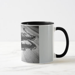 Taza Saxofón blanco y negro del tenor