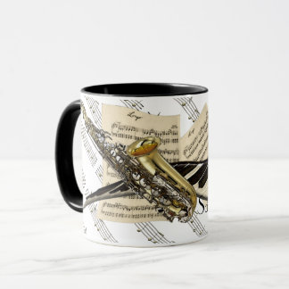 Taza Saxofón y música del piano personalizada