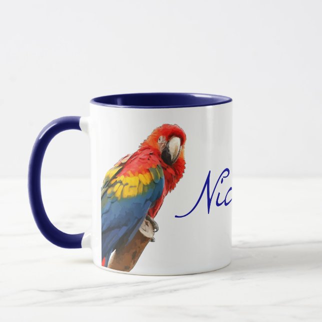 Taza Scarlet Macaw Nicaragua cerámica Mug (Izquierda)