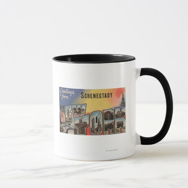 Taza Schenectady, Nueva York - Escenas de letras grande (Derecha)