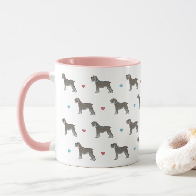 Taza Schnauzer en miniatura y pulso cardíaco (Con donut)