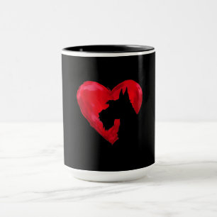 Taza Schnauzer Heart Silhouette Día de San Valentín Dog
