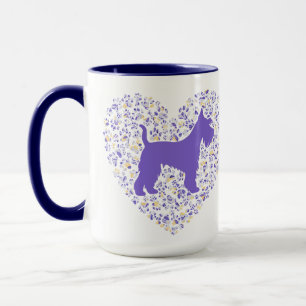 Taza Schnauzer Silhouette Heart Paws Print - Dog Lover