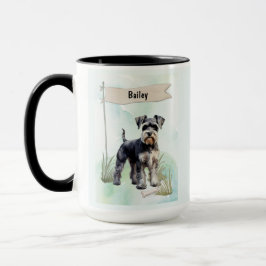 Taza Schnauzer Watercolor Personalized Dog
