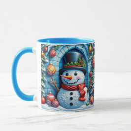 Taza Schneemann mit Weihnachtsdeko -