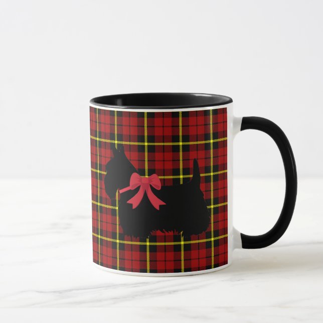 Taza Scottish Terrier, perro escocés, doncella roja (Derecha)