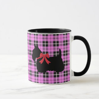 Taza Scottish Terrier, perro escocés, rosa claro