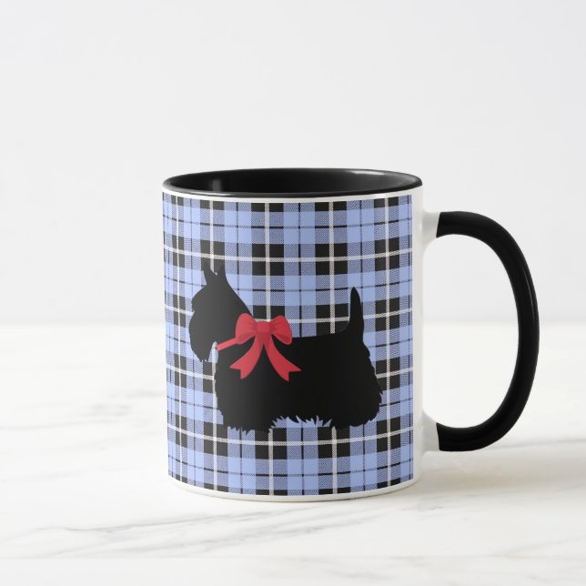Taza Scottish Terrier, perro escocés, yeso azul bebé (Derecha)