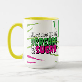 Taza Scream & Sugar Fun Funny Zombie Scratched