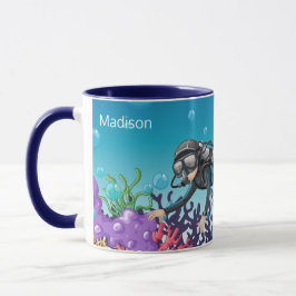 Taza Scuba Diver nombres personalizados mugs