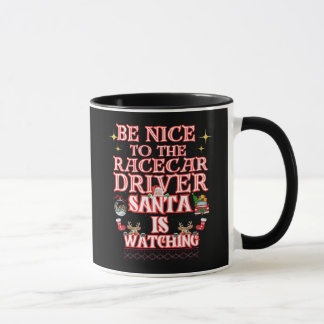 Taza Sé Amable Con El Piloto De Carreras, Santa Está Ob