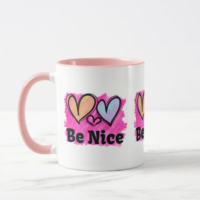 Taza Sé Amable Corazones Acuarela (Izquierda)