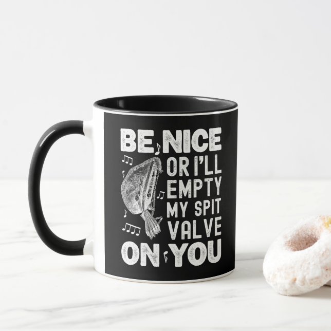 Taza Sé amable, vaciaré mi válvula de purga Musette bar (Con donut)