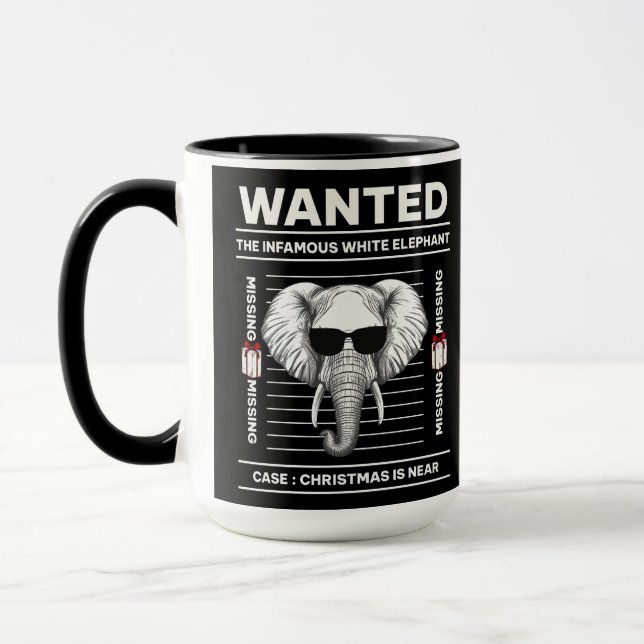 Taza Se buscan Navidades divertidos de Elefante Blanco (Izquierda)