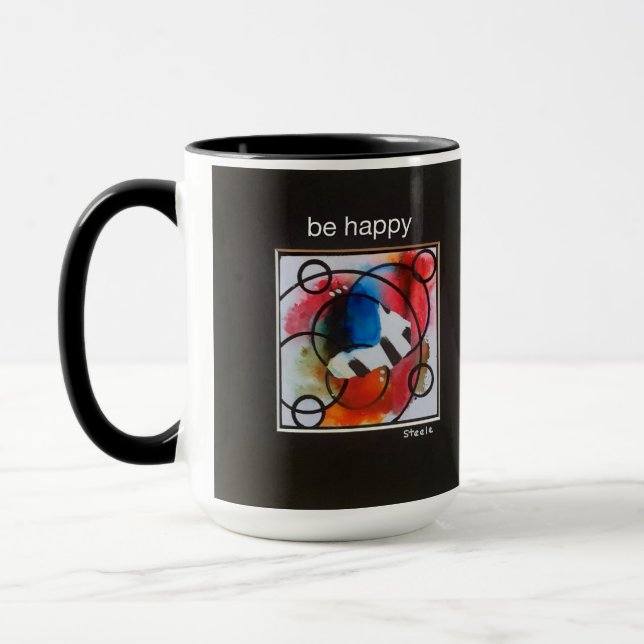 Taza 'sé feliz' Bebida Mug (Izquierda)