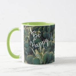 Taza Sé Feliz con Cactus y Nombres