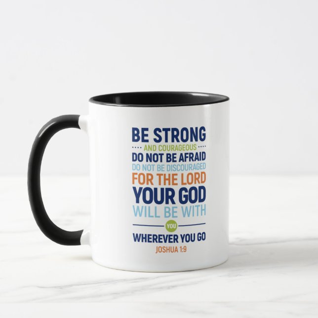 Taza Sé Fuerte Y Valiente, Josué 1:9 (Izquierda)
