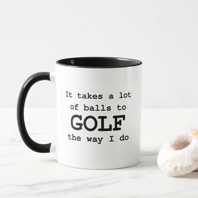 Taza Se Necesitan Muchas Bolas Para Golf De La Manera E (Con donut)