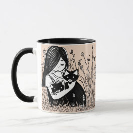 Taza Sé quien eres, chica, gatos bardomania beige